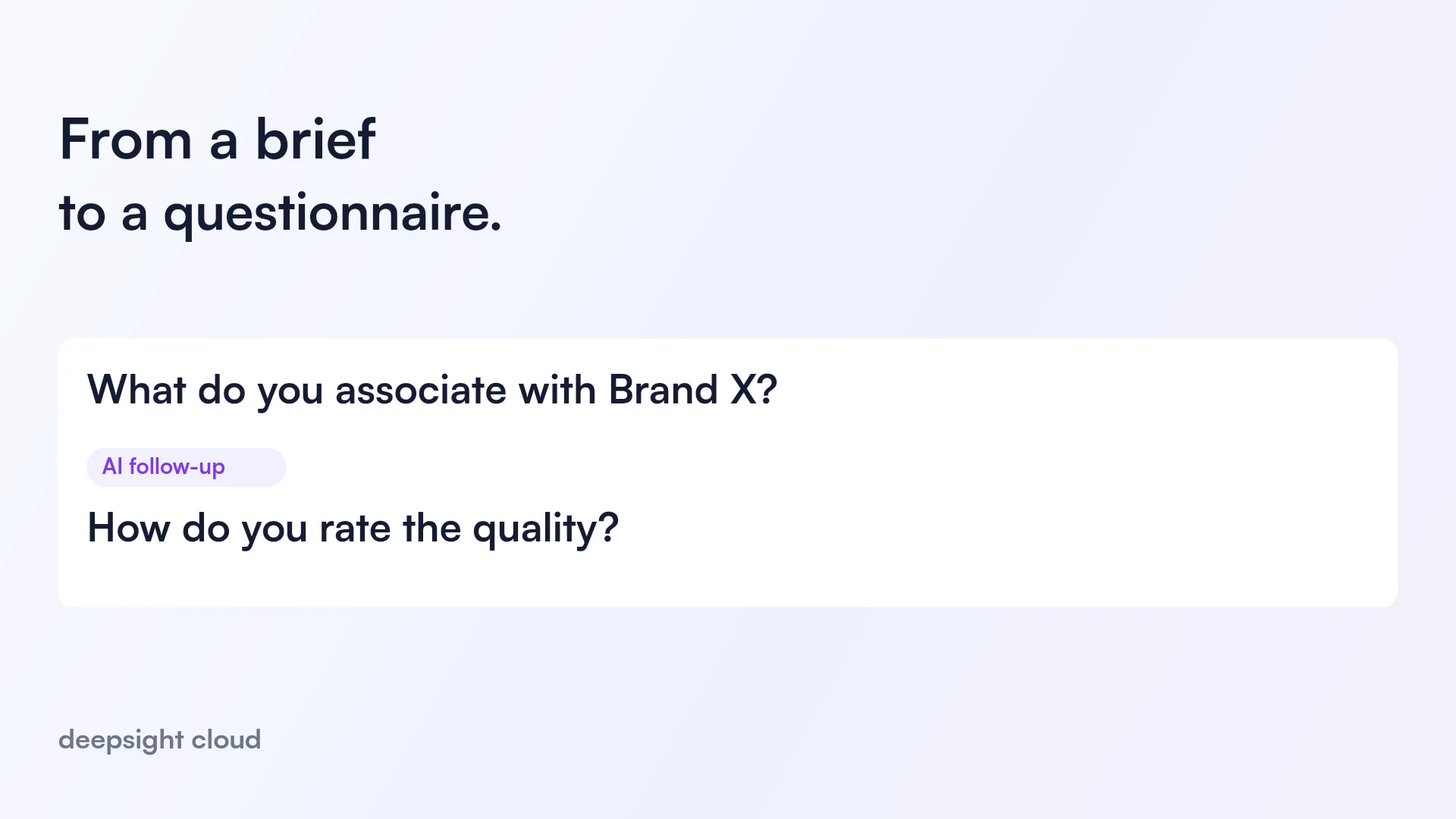 From a brief to a questionnaire